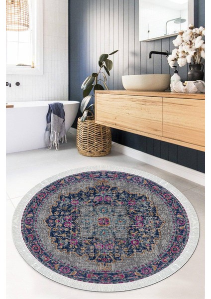 Dijital Baskılı Kaymaz Taban Yıkanabilir Yuvarlak Salon Halısı Mutfak Halısı Paspas VHYU-HT-753