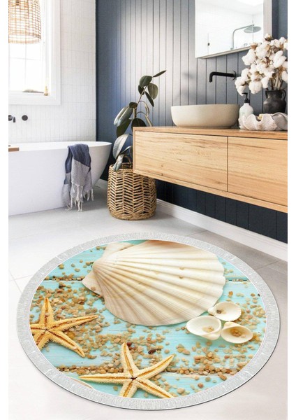 Dijital Baskılı Kaymaz Taban Yıkanabilir Yuvarlak Salon Halısı Mutfak Halısı Paspas VHYU-HY-833