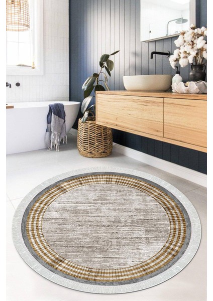 Dijital Baskılı Kaymaz Taban Yıkanabilir Yuvarlak Salon Halısı Mutfak Halısı Paspas VHYU-HT-662