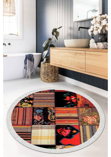 Dijital Baskılı Kaymaz Taban Yıkanabilir Yuvarlak Salon Halısı Mutfak Halısı Paspas VHYU-HY-1104