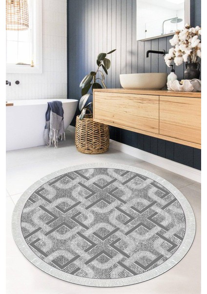 Dijital Baskılı Kaymaz Taban Yıkanabilir Yuvarlak Salon Halısı Mutfak Halısı Paspas VHYU-SD-1002