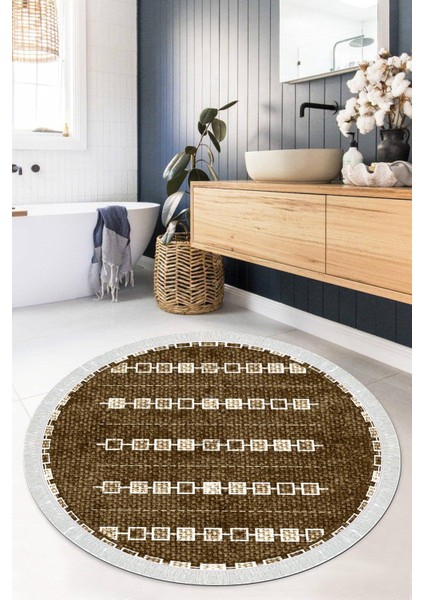 Dijital Baskılı Kaymaz Taban Yıkanabilir Yuvarlak Salon Halısı Mutfak Halısı Paspas VHYU-SD-1012