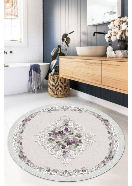 Dijital Baskılı Kaymaz Taban Yıkanabilir Yuvarlak Salon Halısı Mutfak Halısı Paspas VHYU-SD-404