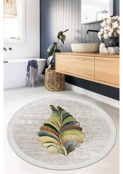 Dijital Baskılı Kaymaz Taban Yıkanabilir Yuvarlak Salon Halısı Mutfak Halısı Paspas VHYU-SD-271