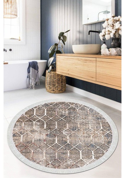 Dijital Baskılı Kaymaz Taban Yıkanabilir Yuvarlak Salon Halısı Mutfak Halısı Paspas VHYU-SD-239