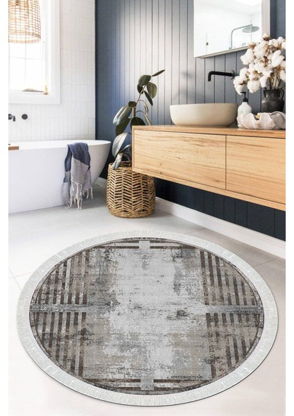 Dijital Baskılı Kaymaz Taban Yıkanabilir Yuvarlak Salon Halısı Mutfak Halısı Paspas VHYU-SD-295