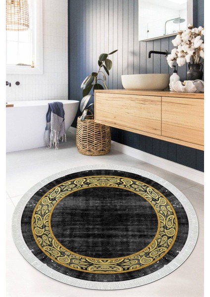 Dijital Baskılı Kaymaz Taban Yıkanabilir Yuvarlak Salon Halısı Mutfak Halısı Paspas VHYU-SD-1075