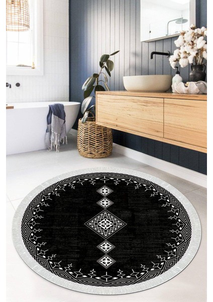 Dijital Baskılı Kaymaz Taban Yıkanabilir Yuvarlak Salon Halısı Mutfak Halısı Paspas VHYU-SD-1108