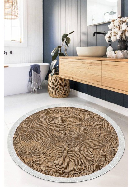 Dijital Baskılı Kaymaz Taban Yıkanabilir Yuvarlak Salon Halısı Mutfak Halısı Paspas VHYU-SD-344