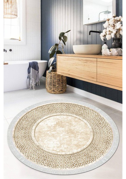 Dijital Baskılı Kaymaz Taban Yıkanabilir Yuvarlak Salon Halısı Mutfak Halısı Paspas VHYU-SD-753