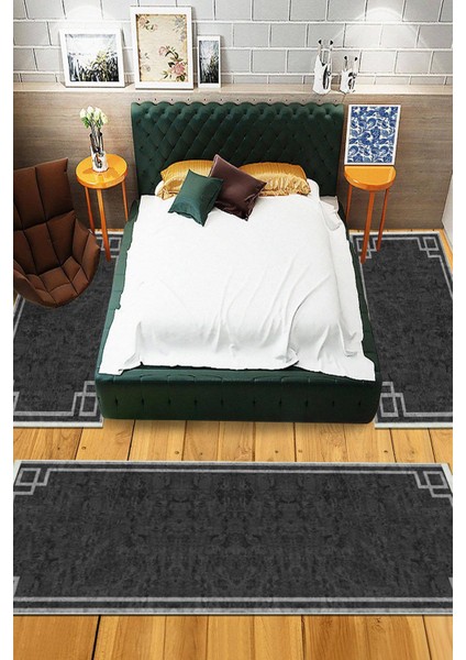 Dijital Baskılı Kaymaz Taban Yıkanabilir 3'lü Yatak Odası Takım Halısı VHYO-HT-364