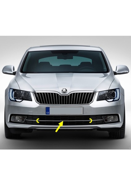 Skoda Superb 2 Makyajlı 2014-2015 Ön Tampon Orta Izgara Krom Çıtası 3T0853551A modelleri