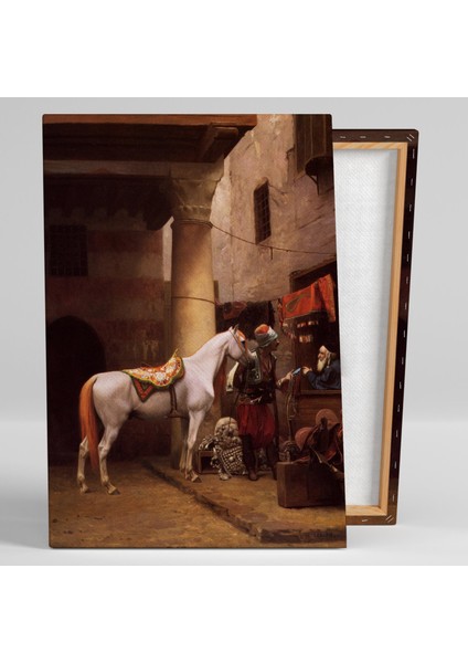 Jean Leon Gerome Beyaz Atlı Adam Osmanlı Askeri Oryantel Sanat Dekor Kanvas Tablo fiyatları