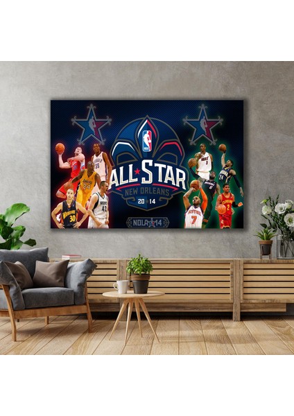 All Star Basketbol Maçı Nba Kobe Bryant Stephen Curry Yıldız Oyuncular Kanvas Tablo