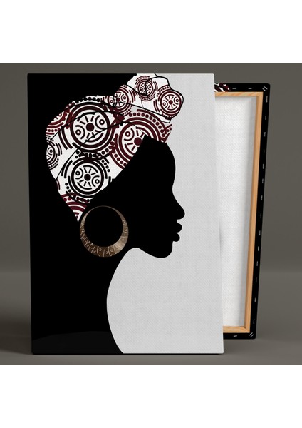 Halka Küpeli Eşarplı Afrikalı Zenci Kadın Woman Dekor Kanvas Tablo fiyatları