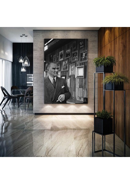 Mustafa Kemal Atatürk Elinde Sigarasıyla Karizma Adam Türk Kanvas Tablo