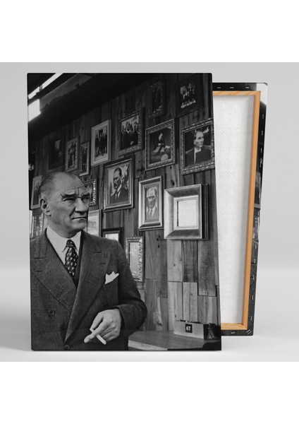 Mustafa Kemal Atatürk Elinde Sigarasıyla Karizma Adam Türk Kanvas Tablo