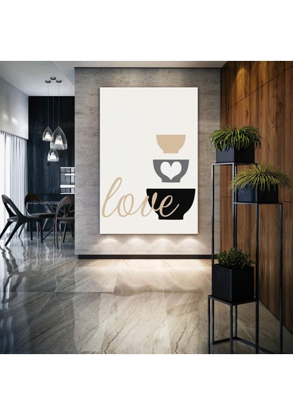 Mutfak Aşkı Yemek Love Tabak Cafe Restorant Dekor Kanvas Tablo