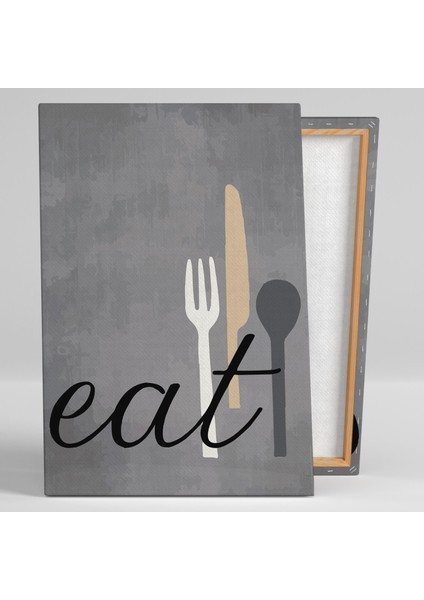 Mutfak Yemek Eat Bıçak Kaşık Çatal Cafe Restorant Dekor Kanvas Tablo fiyatları