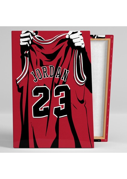 Michael Jordan Art Chicago Bulls Basketbol Nba Kırmızı Forma Yirmi Üç Kanvas Tablo fiyatları