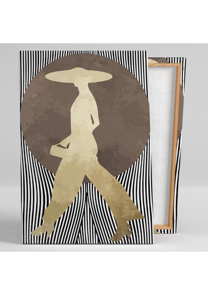 Şapkalı Kadın Gold Woman Art Dekor Soyut Sanat Kanvas Tablo fiyatları