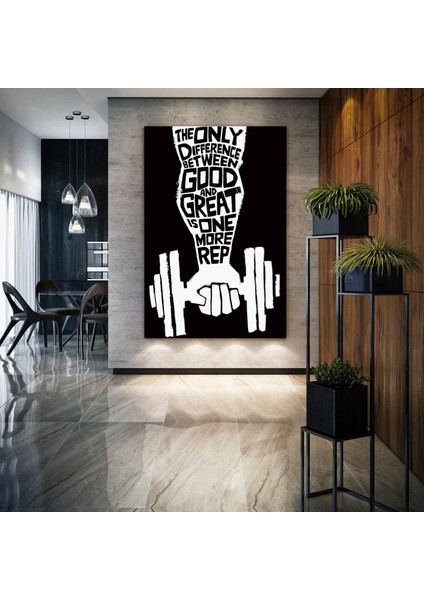 Badi Spor Salonu Güç The Only Dıfference Between Good And Great Is One More Rep Kanvas Tablo