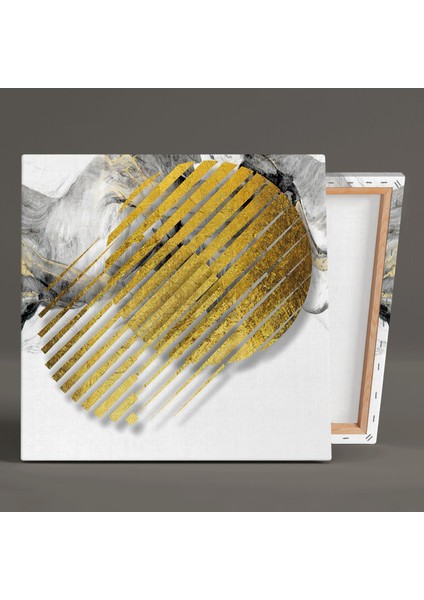 Birbirini Tamamlayan Altın Daire Bir Bütünün Parçası Gold Mermer Lüks Dekor Kanvas Tablo fiyatları