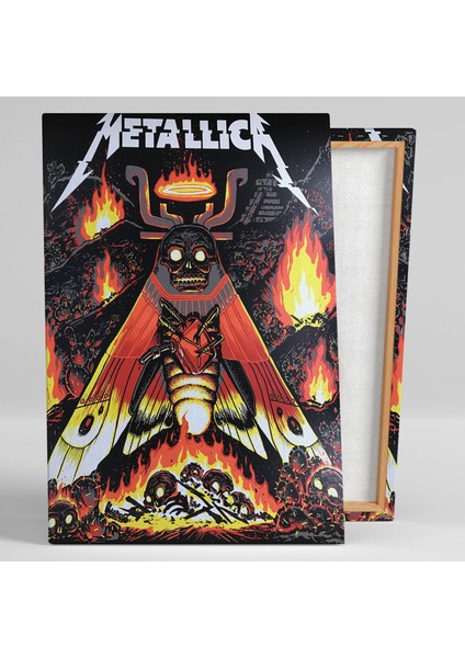 Efsane Grup Yanan Ateşler Kurukafa Metallica Metalika Rock Müzik Sanat Kanvas Tablo fiyatları
