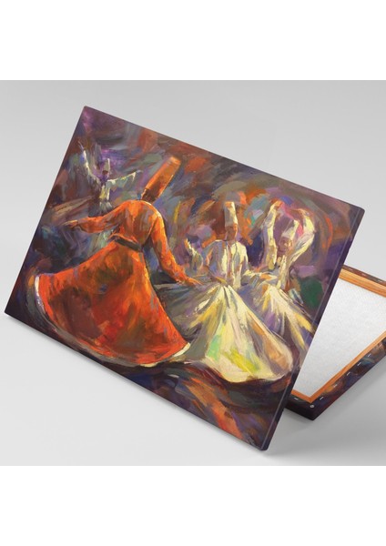 Mevlana Sufizm Raks Eden Semazenler Dekor Kanvas Tablo fiyatları