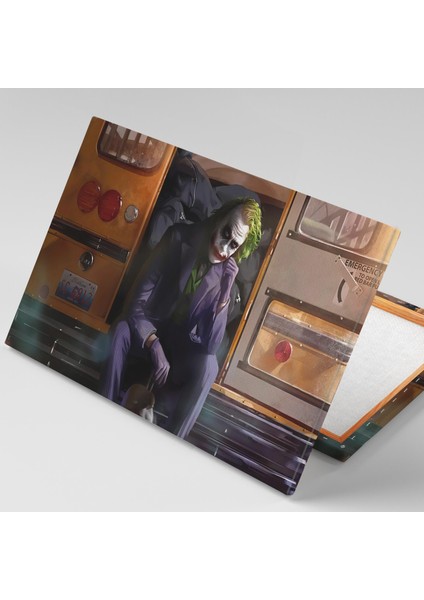 Otobüsün Arkasında Oturmuş Mor Elbisel Joker Batman Film Art Dekor Kanvas Tablo