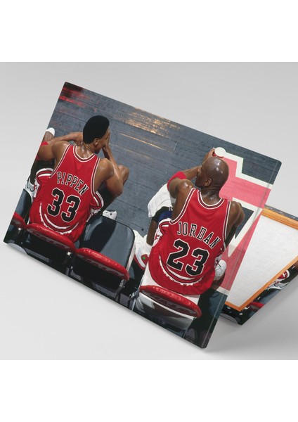 Michael Jordan Ve Pıppen Chicago Bulls Basketbol Nba Kırmızı Forma Kanvas Tablo fiyatları