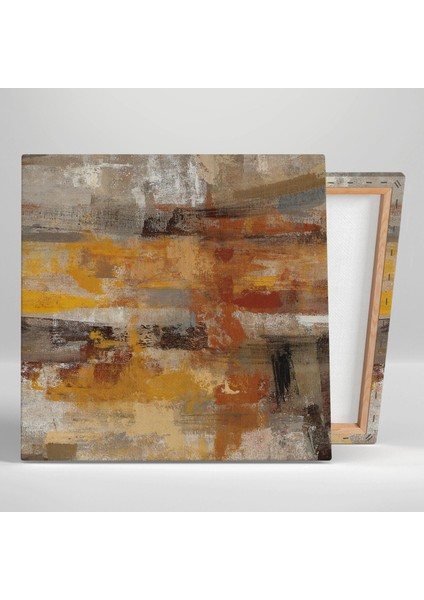 Krem Turuncu Pastel Tonlar Abstract Soyut Dekor Kanvas Tablo
