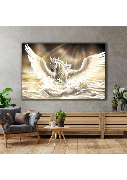 Pegasus Yunan Mitolojisi Kanatlarını Açmış At Kanvas Tablo