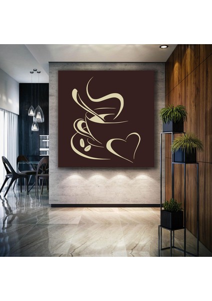 Bir Fincan Kahve Aşkı Cafe Restorant Dekor Kanvas Tablo