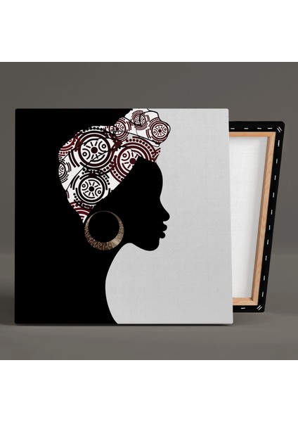Halka Küpeli Eşarplı Afrikalı Zenci Kadın Woman Dekor Kanvas Tablo fiyatları