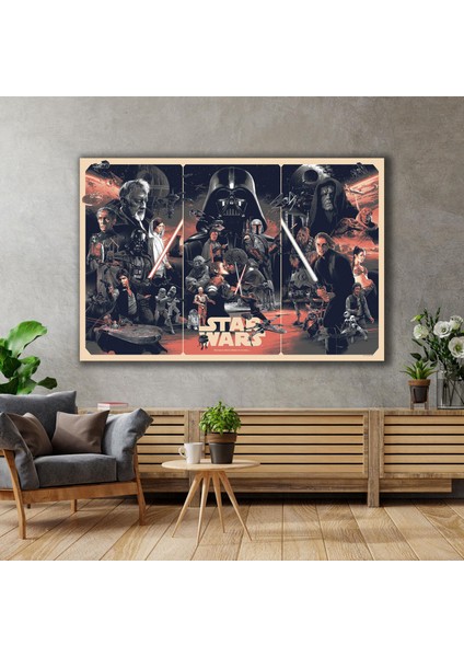 Star Wars Retro Yıldız Savaşları Dekor Film Kanvas Tablo