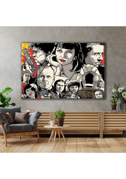 Pulp Fiction Art Uma Thurman John Travolta Ucuz Roman Quentin Tarantino Film Sanat Kanvas Tablo