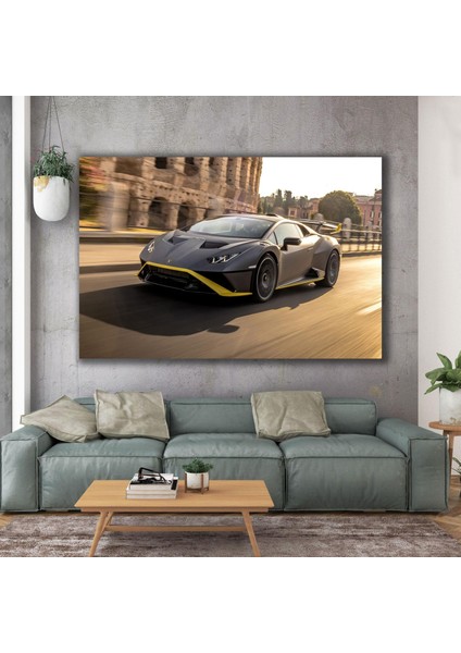 Lamborghini Huracan Super Car Araba Manzara Doğa Kanvas Tablo