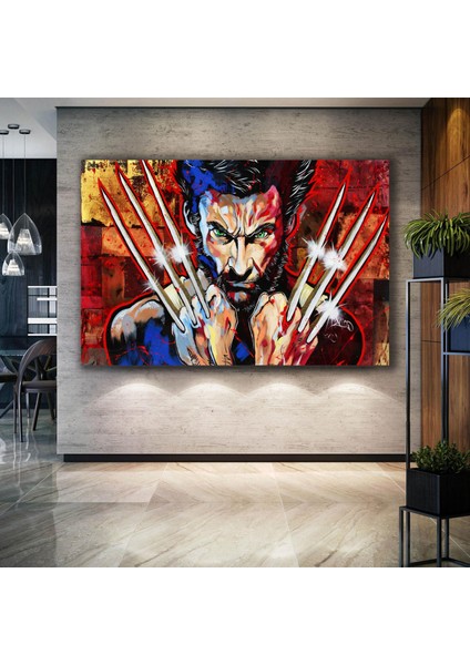 Kızgın Bakışlı Hugh Jackman Wolverine Art Xman Film Kanvas Tablo