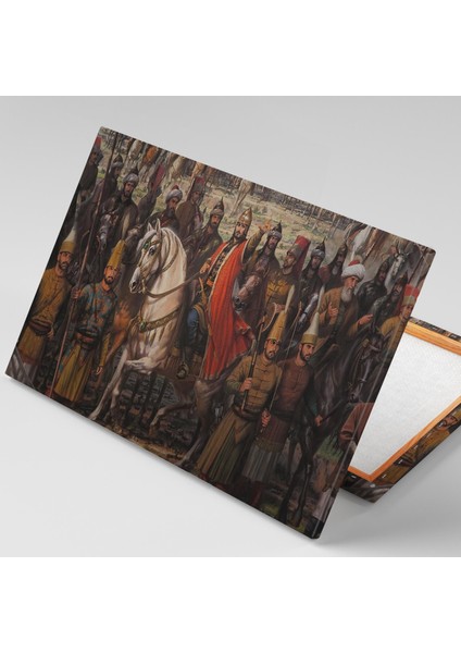 Fatih Sultan Mehmet Beyaz Atının Üstünde Osmanlı Padişah Dekor Kanvas Tablo