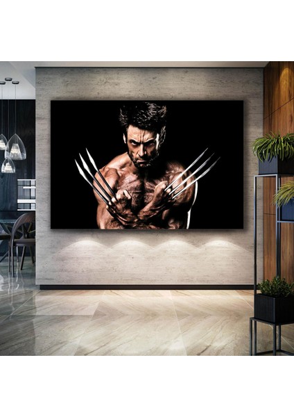 Hugh Jackman Kızgın Bakışlar Demir Eller Wolverine Xman Film Kanvas Tablo