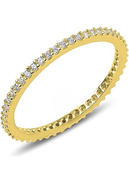 Gümüş Ince Tek Sıra Taşlı Bayan Tamtur Yüzük fiyatları