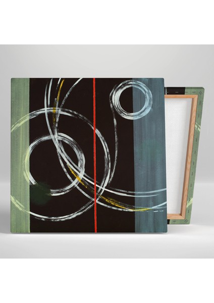 Beyaz Kırmızı Çizgisel Çemberler Geometik Şekiller Modern Sanat Dekor Kanvas Tablo fiyatları