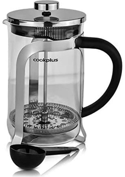 Coffee Bean French Press Metalik 800 ml