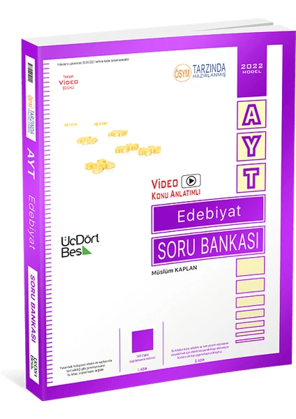 ÜçDörtBeş Yayınları AYT Edebiyat Soru Bankası