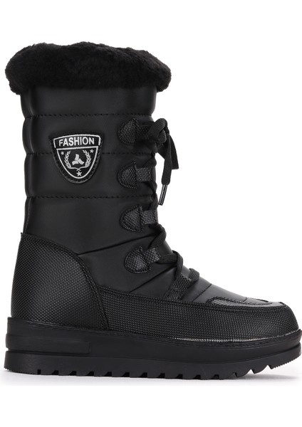 995 Içi Termal Kürklü Kız Çocuk Kar Botu Ayakkabı Siyah - Siyah modelleri