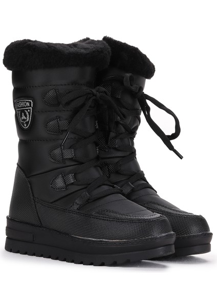 995 Içi Termal Kürklü Kız Çocuk Kar Botu Ayakkabı Siyah - Siyah fiyatları