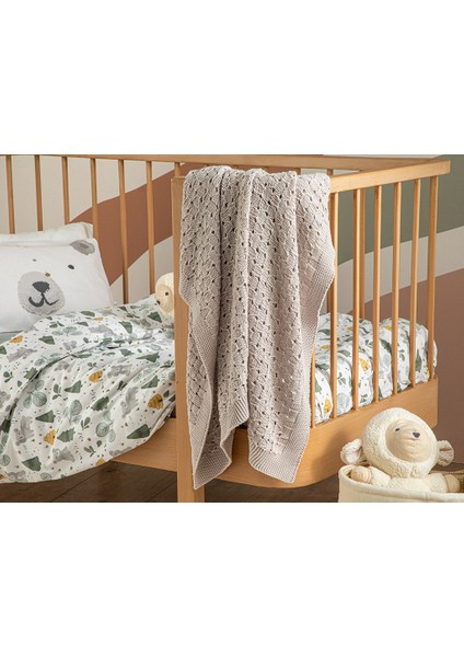 Adella Pamuklu Trikolu Bebe Battanıye 80X120 cm Bej fiyatları