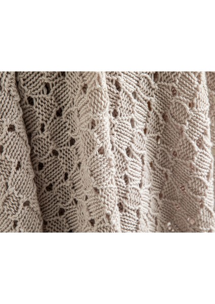 Adella Pamuklu Trikolu Bebe Battanıye 80X120 cm Bej modelleri