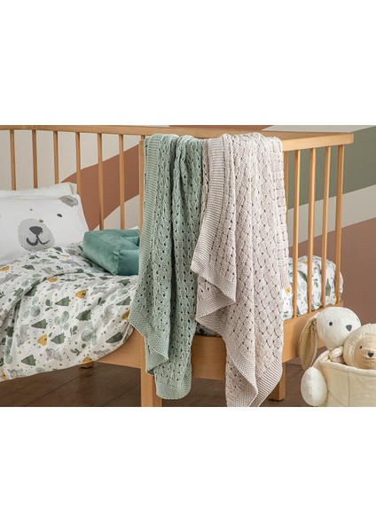 Adella Pamuklu Trikolu Bebe Battanıye 80X120 cm Bej fırsatları